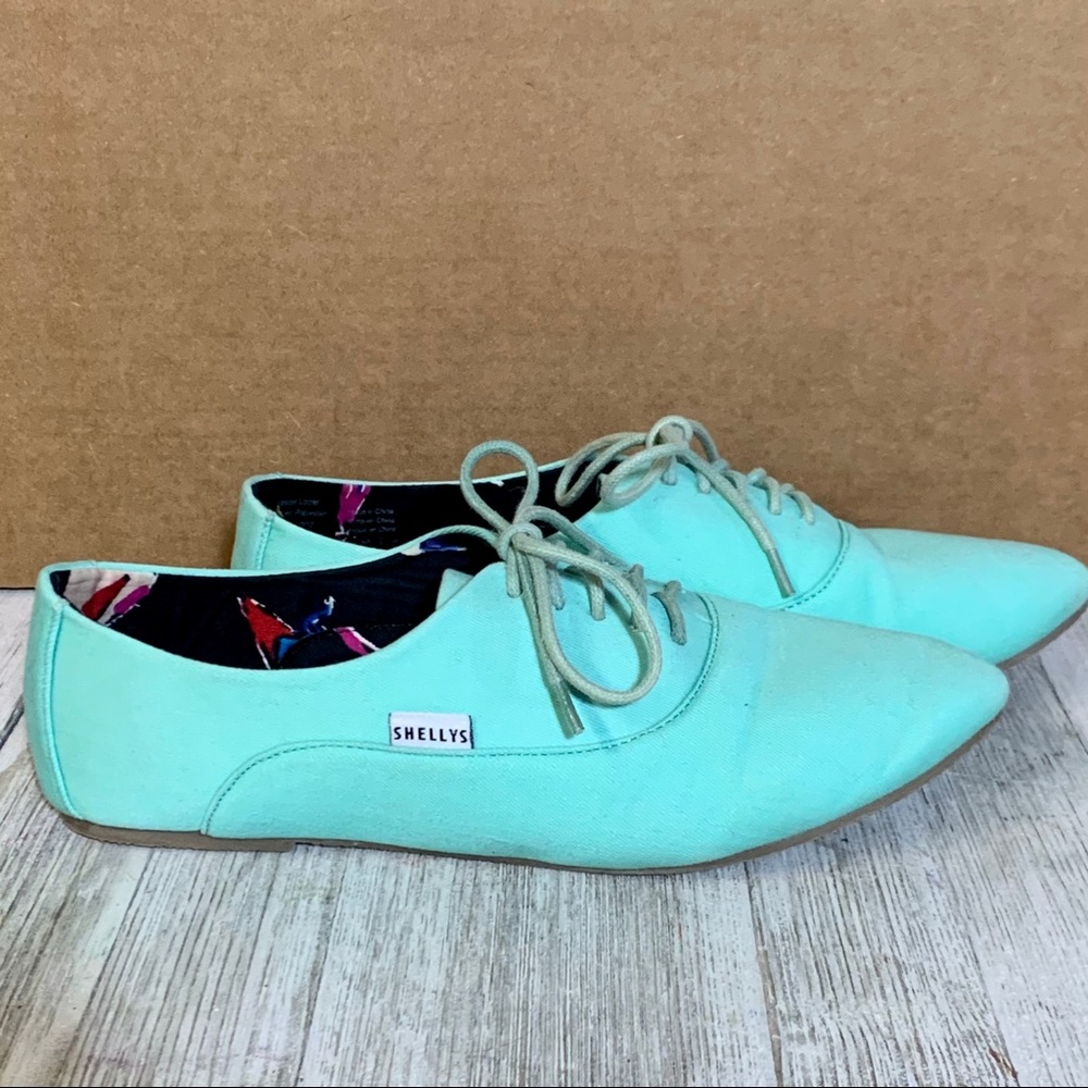 Shellys Mint Canvas Shoe - Picture 3 of 5